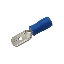 Konektor faston 6.3mm, vodič 1.5-2.5mm modrý