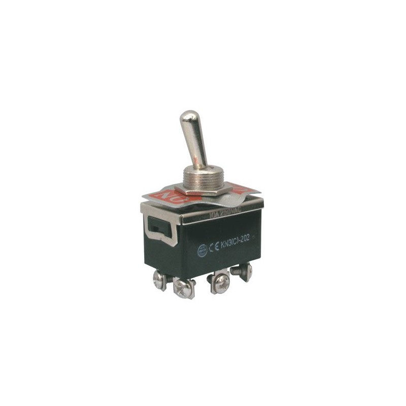 Prepínač páčkový 2pol./6pin ON-ON 250V/10A šroub.