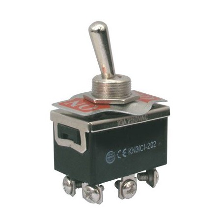 Prepínač páčkový 2pol./6pin ON-ON 250V/10A šroub.