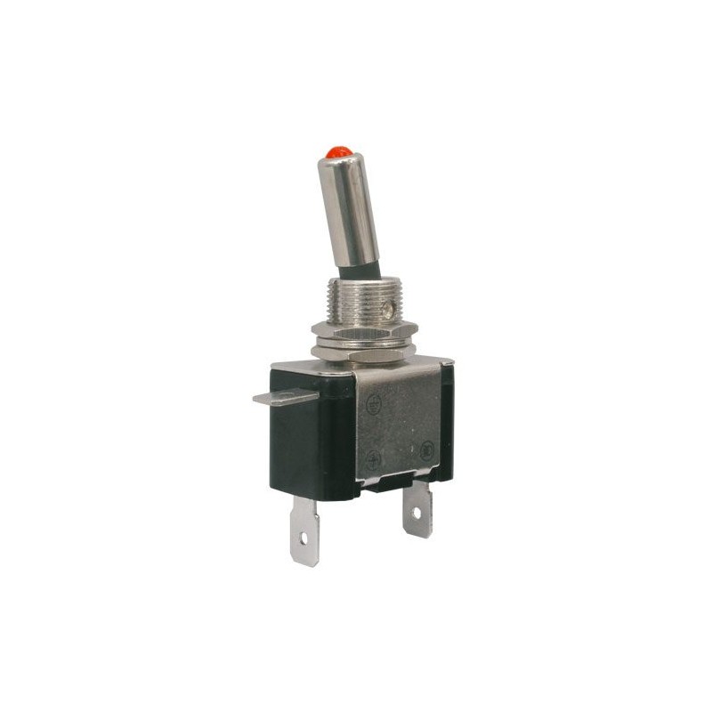 Prepínač páčkový 2pol./2pin ON-OFF 12VDC/25A LED červená