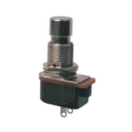Prepínač tlačidlo okrúhle ON-(OFF) 12V kov