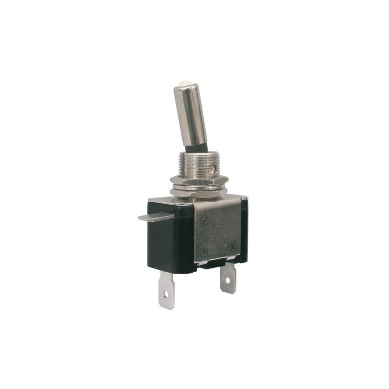 Prepínač páčkový 2pol./2pin ON-OFF 12VDC/25A LED biela