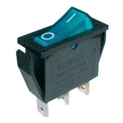 Prepínač kolískový 2pol./3pin ON-OFF 250V/15A pros. modrý