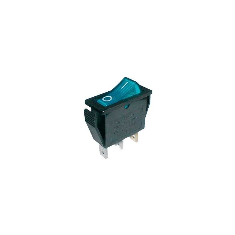 Prepínač kolískový 2pol./3pin ON-OFF 250V/15A pros. modrý
