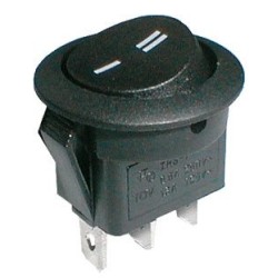 Prepínač kolískový okrúhly 2pol./3pin ON-ON 250V/6A čierny
