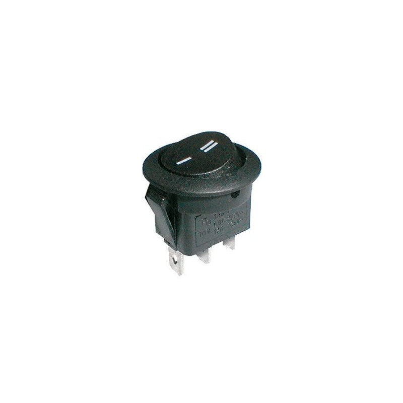 Prepínač kolískový okrúhly 2pol./3pin ON-ON 250V/6A čierny