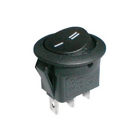 Prepínač kolískový okrúhly 2pol./3pin ON-ON 250V/6A čierny