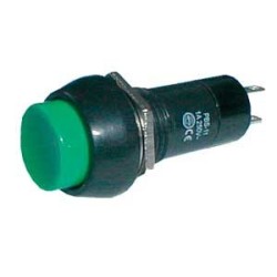 Prepínač tlačidlo okrúhle ON-OFF 250V/1A zelené