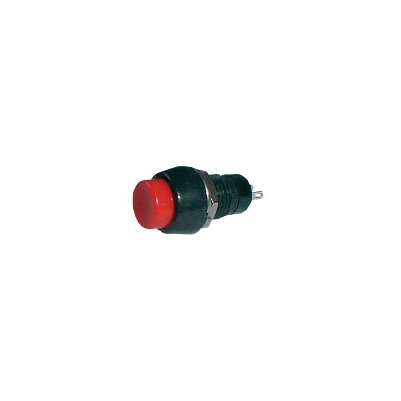 Prepínač tlačidlo okrúhle ON-OFF stred. červené (12V)