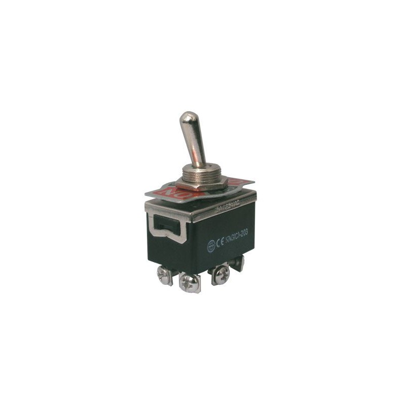 Prepínač páčkový 3pol./6pin ON-OFF-ON 250V/10A šroub.