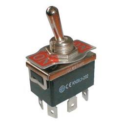 Prepínač páčkový 2pol./6pin ON-ON 250V/10A