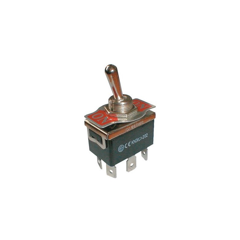 Prepínač páčkový 2pol./6pin ON-ON 250V/10A