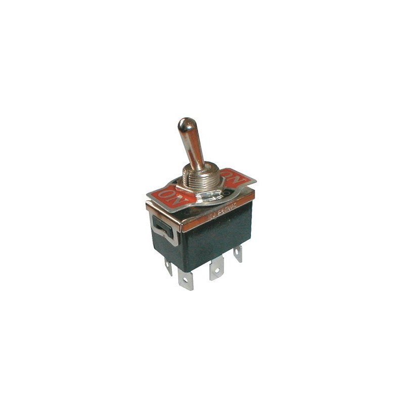 Prepínač páčkový 3pol./6pin ON-OFF-ON 250V/10A