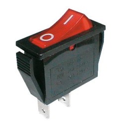 Prepínač kolískový 2pol./2pin ON-OFF 250V/15A červený