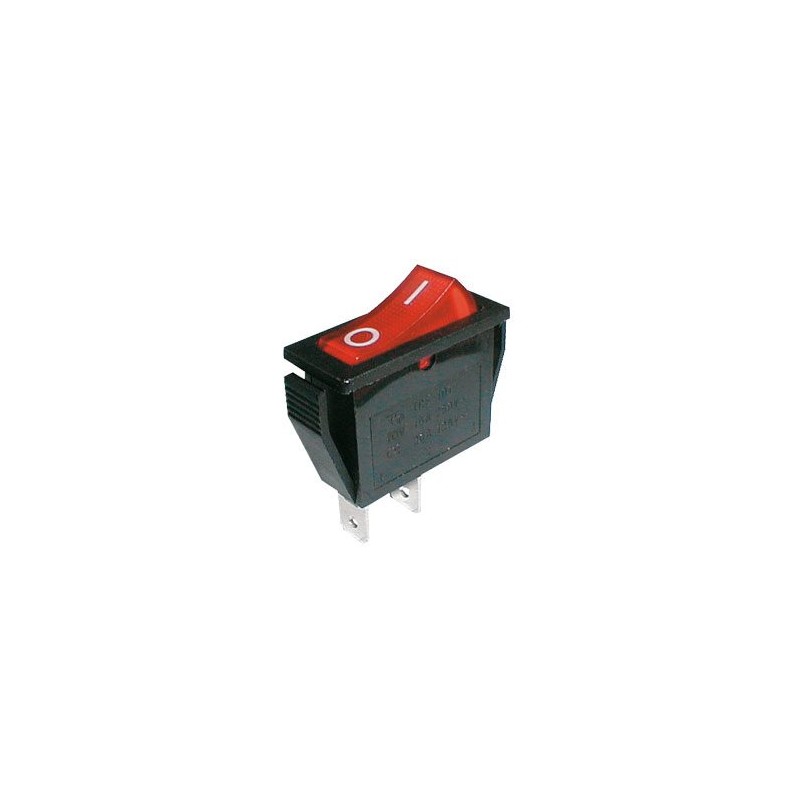 Prepínač kolískový 2pol./2pin ON-OFF 250V/15A červený