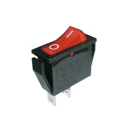 Prepínač kolískový 2pol./2pin ON-OFF 250V/15A červený