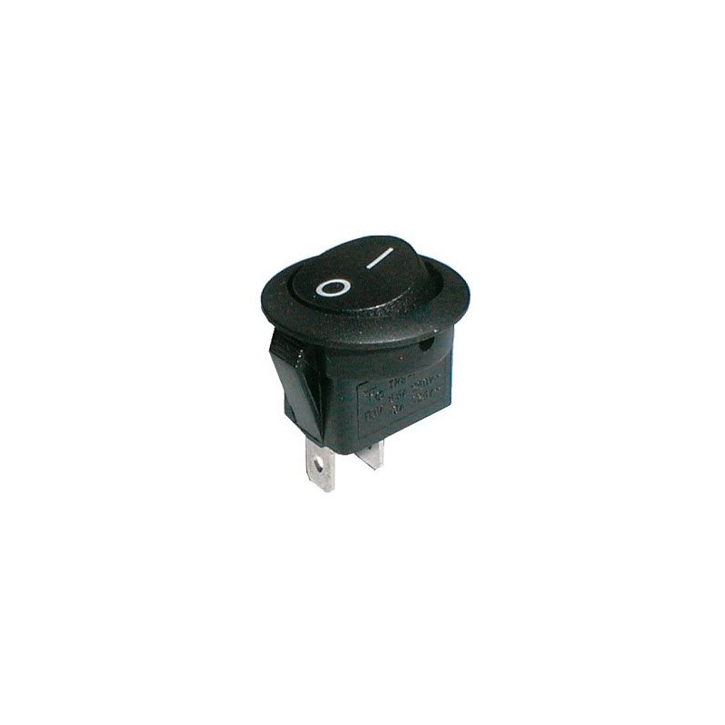 Prepínač kolískový okruhly 2pol./2pin ON-OFF 250V/6A čierny