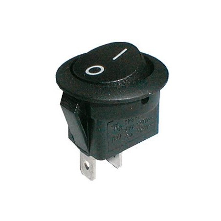 Prepínač kolískový okruhly 2pol./2pin ON-OFF 250V/6A čierny