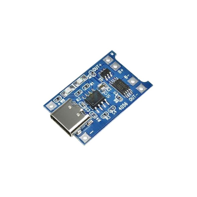 Nabíjačka Li-Ion článku 1A s ochranou, modul s IO TP4056 (USB C)