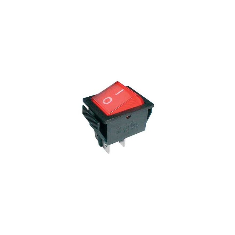 Prepínač kolískový 2pol./4pin ON-OFF 250V/15A červený