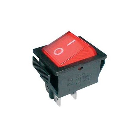 Prepínač kolískový 2pol./4pin ON-OFF 250V/15A červený