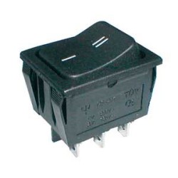Prepínač kolískový 2pol./6pin ON-ON 250V/15A čierny
