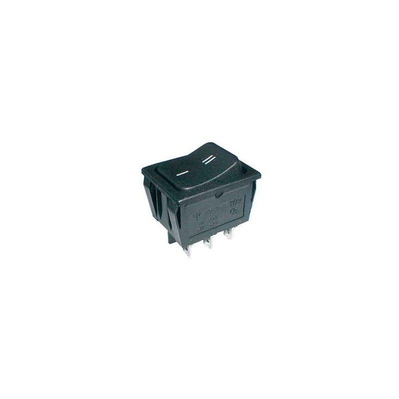 Prepínač kolískový 2pol./6pin ON-ON 250V/15A čierny
