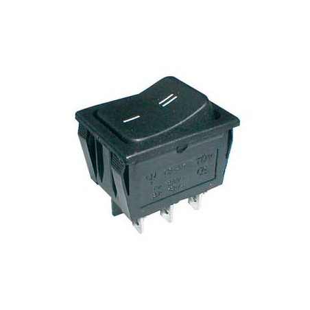 Prepínač kolískový 2pol./6pin ON-ON 250V/15A čierny