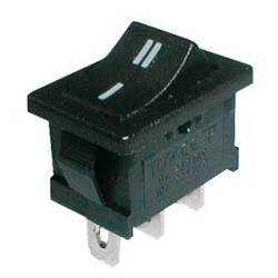 Prepínač kolískový 2pol./3pin ON-ON 250V/6A čierny