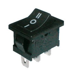 Prepínač kolískový 3pol./3pin ON-OFF-ON 250V/6A čierny