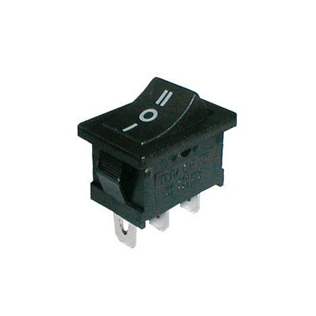 Prepínač kolískový 3pol./3pin ON-OFF-ON 250V/6A čierny