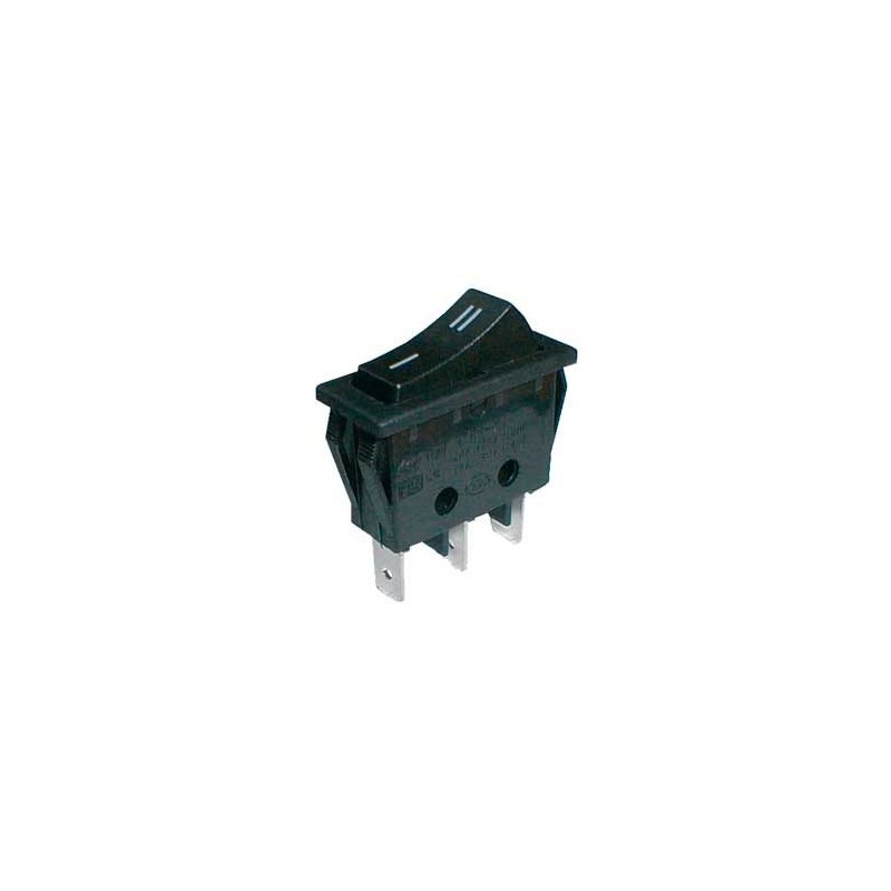 Prepínač kolískový 2pol./3pin ON-ON 250V/15A čierny