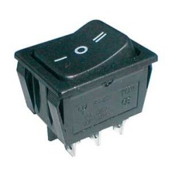 Prepínač kolískový 3pol./6pin ON-OFF-ON 250V/15A čierny