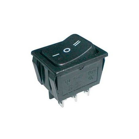 Prepínač kolískový 3pol./6pin ON-OFF-ON 250V/15A čierny