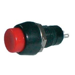 Prepínač tlačidlo okrúhle OFF-(ON) stred. červené (12V)