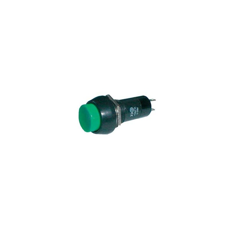 Prepínač tlačidlo okrúhle OFF-(ON) 250V/1A zelené