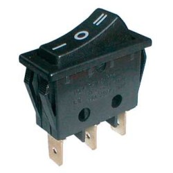 Prepínač kolískový 3pol./3pin (ON)-OFF-(ON) 250V/15A čierny