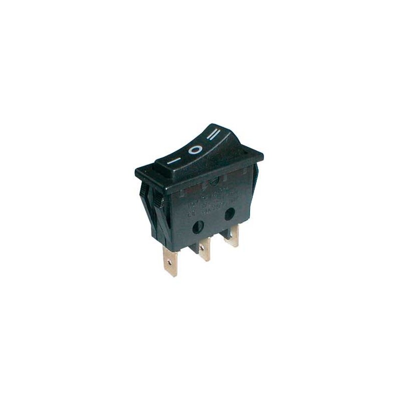 Prepínač kolískový 3pol./3pin (ON)-OFF-(ON) 250V/15A čierny