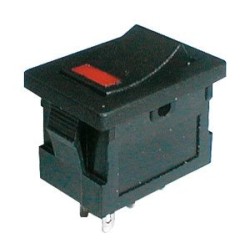 Prepínač kolískový 2pol./4pin ON-OFF 250V/3A LED červený