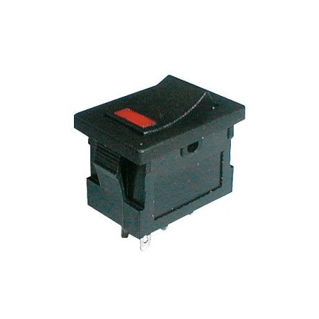 Prepínač kolískový 2pol./4pin ON-OFF 250V/3A LED červený