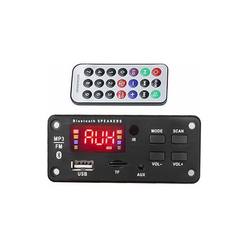 FM rádio, prehrávač MP3 s bluetooth 5.0, diaľkové ovládanie, napája. 5-14V