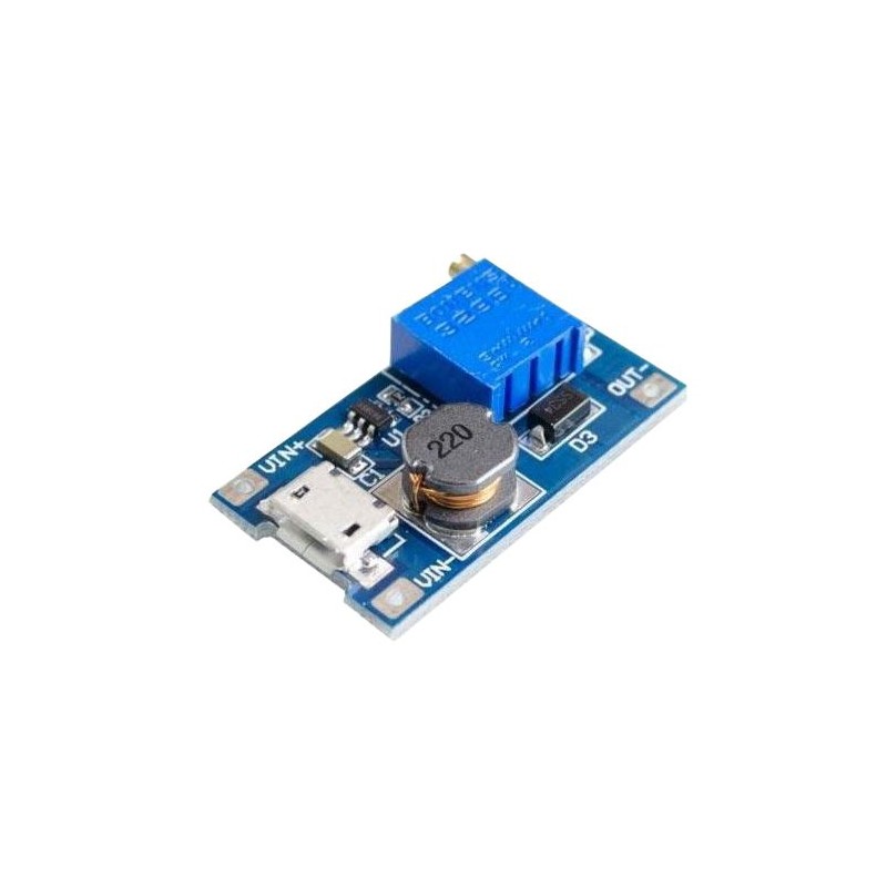 Napájací modul, step-up menič 2A s MT3608 s USB micro
