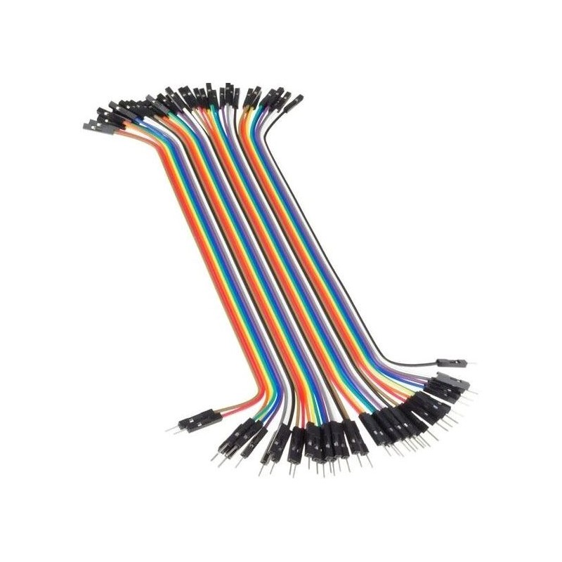 Spájacie drôty dupont 40pin, dĺžka 20 cm, samec-samica