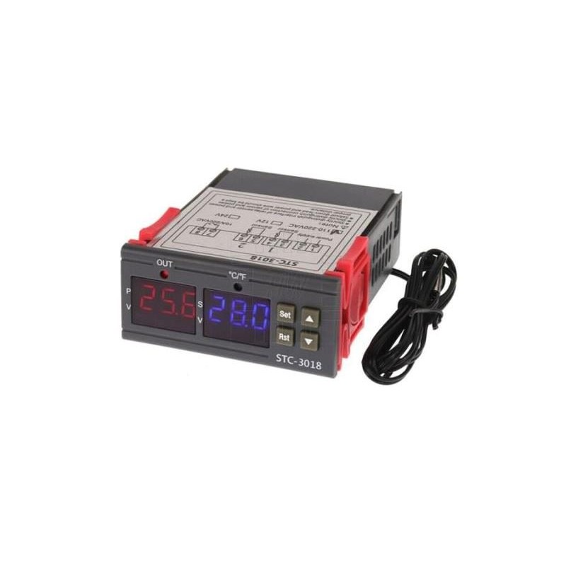 Digitálny termostat STC-3018 rozsah -55°C~120°C, 230VAC