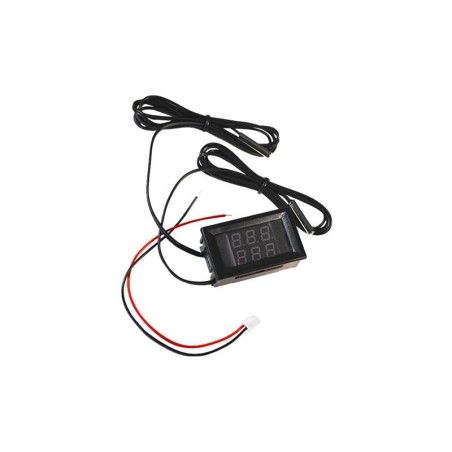 Digitálny teplomer mini DC 4V-28V s dvojitým displejom a kovovým snímačom teploty NTC