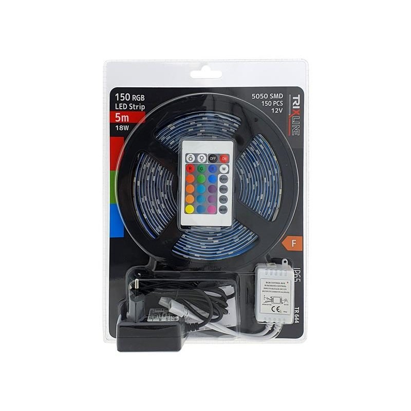 LED pásik 12V 5050 30LED/m IP65 18W TRIXLINE TR 644 RGB 5m