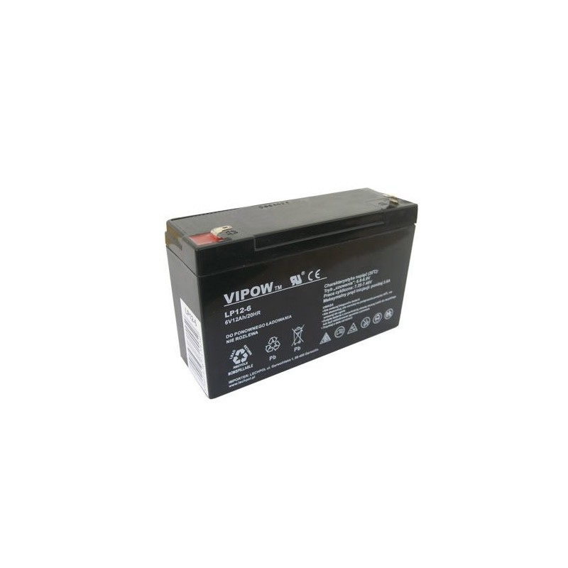 Batéria olovená 6V 12Ah VIPOW BAT0201