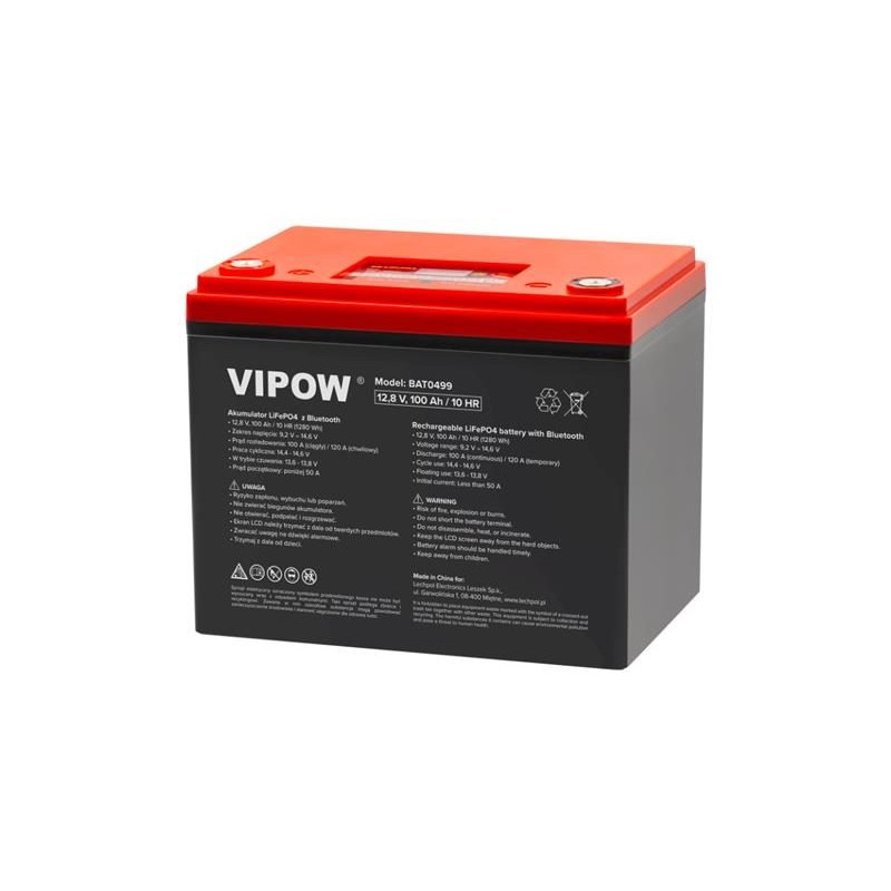 Batéria LiFePO4 12,8V 100Ah VIPOW BAT0499 Bluetooth