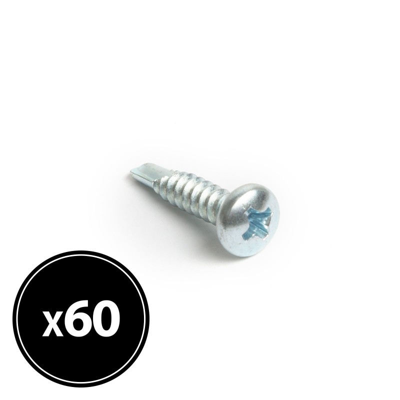 Samorezná skrutka s plochou hlavou - 4,2 x 19 mm - 60 ks / balenie