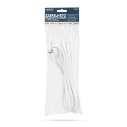 Montovateľná sieťová zásuvka - 5 metrov dlhý kábel - 3 x 1,5 mm² - biela